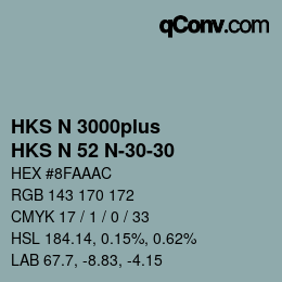 Código de color: HKS N 3000plus - HKS N 52 N-30-30 | qconv.com