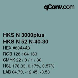 Color code: HKS N 3000plus - HKS N 52 N-40-30 | qconv.com