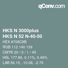 Code couleur: HKS N 3000plus - HKS N 52 N-40-50 | qconv.com
