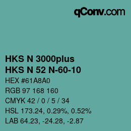 カラーコード: HKS N 3000plus - HKS N 52 N-60-10 | qconv.com