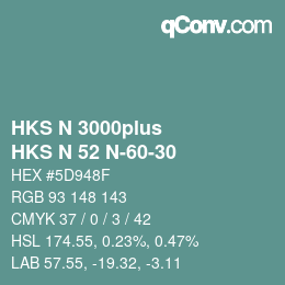 Código de color: HKS N 3000plus - HKS N 52 N-60-30 | qconv.com