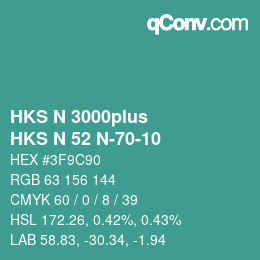 Color code: HKS N 3000plus - HKS N 52 N-70-10 | qconv.com