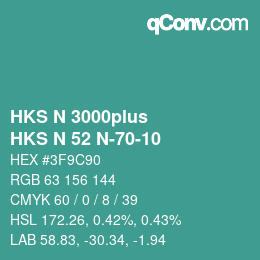 Código de color: HKS N 3000plus - HKS N 52 N-70-10 | qconv.com