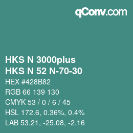 Color code: HKS N 3000plus - HKS N 52 N-70-30 | qconv.com