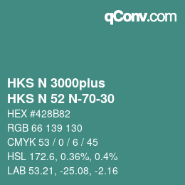 Code couleur: HKS N 3000plus - HKS N 52 N-70-30 | qconv.com