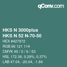 Code couleur: HKS N 3000plus - HKS N 52 N-70-50 | qconv.com