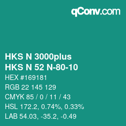 Code couleur: HKS N 3000plus - HKS N 52 N-80-10 | qconv.com