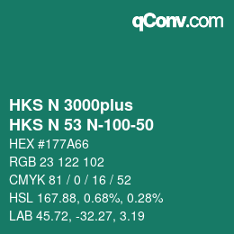 Color code: HKS N 3000plus - HKS N 53 N-100-50 | qconv.com