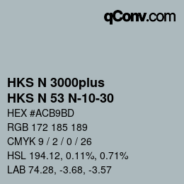 Color code: HKS N 3000plus - HKS N 53 N-10-30 | qconv.com