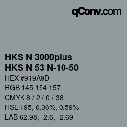 Color code: HKS N 3000plus - HKS N 53 N-10-50 | qconv.com