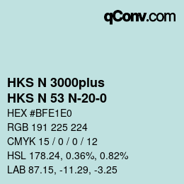 Color code: HKS N 3000plus - HKS N 53 N-20-0 | qconv.com