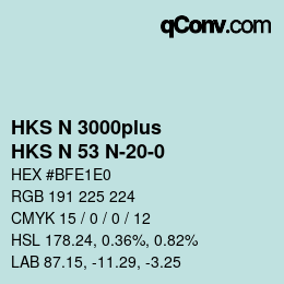 Código de color: HKS N 3000plus - HKS N 53 N-20-0 | qconv.com