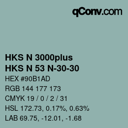 Color code: HKS N 3000plus - HKS N 53 N-30-30 | qconv.com