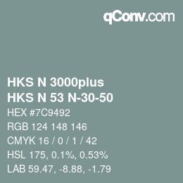 Farbcode: HKS N 3000plus - HKS N 53 N-30-50 | qconv.com