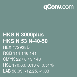 Código de color: HKS N 3000plus - HKS N 53 N-40-50 | qconv.com