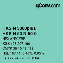 Código de color: HKS N 3000plus - HKS N 53 N-50-0 | qconv.com