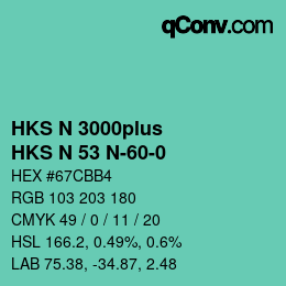 Color code: HKS N 3000plus - HKS N 53 N-60-0 | qconv.com