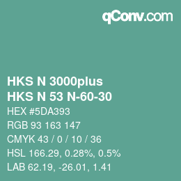 颜色代码: HKS N 3000plus - HKS N 53 N-60-30 | qconv.com