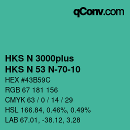 Color code: HKS N 3000plus - HKS N 53 N-70-10 | qconv.com