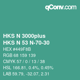 Color code: HKS N 3000plus - HKS N 53 N-70-30 | qconv.com