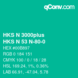 Color code: HKS N 3000plus - HKS N 53 N-80-0 | qconv.com