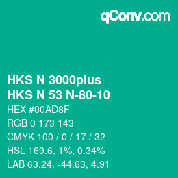 Code couleur: HKS N 3000plus - HKS N 53 N-80-10 | qconv.com