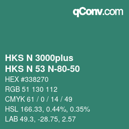 Code couleur: HKS N 3000plus - HKS N 53 N-80-50 | qconv.com