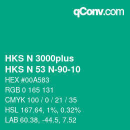 Color code: HKS N 3000plus - HKS N 53 N-90-10 | qconv.com