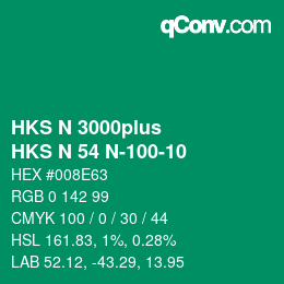 Código de color: HKS N 3000plus - HKS N 54 N-100-10 | qconv.com