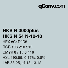 Color code: HKS N 3000plus - HKS N 54 N-10-10 | qconv.com