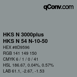 Color code: HKS N 3000plus - HKS N 54 N-10-50 | qconv.com