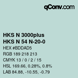 カラーコード: HKS N 3000plus - HKS N 54 N-20-0 | qconv.com