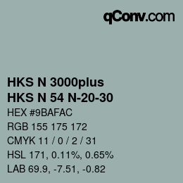 Color code: HKS N 3000plus - HKS N 54 N-20-30 | qconv.com