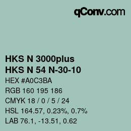 Farbcode: HKS N 3000plus - HKS N 54 N-30-10 | qconv.com