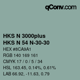 Color code: HKS N 3000plus - HKS N 54 N-30-30 | qconv.com
