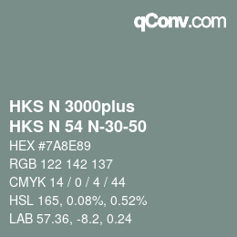 Color code: HKS N 3000plus - HKS N 54 N-30-50 | qconv.com