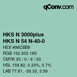 Color code: HKS N 3000plus - HKS N 54 N-40-0 | qconv.com