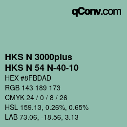 颜色代码: HKS N 3000plus - HKS N 54 N-40-10 | qconv.com