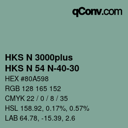 カラーコード: HKS N 3000plus - HKS N 54 N-40-30 | qconv.com