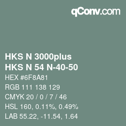 カラーコード: HKS N 3000plus - HKS N 54 N-40-50 | qconv.com