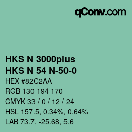 Farbcode: HKS N 3000plus - HKS N 54 N-50-0 | qconv.com