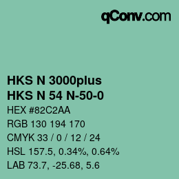 颜色代码: HKS N 3000plus - HKS N 54 N-50-0 | qconv.com
