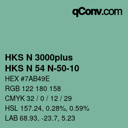 カラーコード: HKS N 3000plus - HKS N 54 N-50-10 | qconv.com