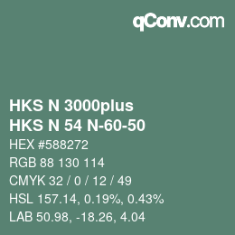 颜色代码: HKS N 3000plus - HKS N 54 N-60-50 | qconv.com