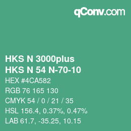 Color code: HKS N 3000plus - HKS N 54 N-70-10 | qconv.com
