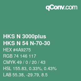 Color code: HKS N 3000plus - HKS N 54 N-70-30 | qconv.com