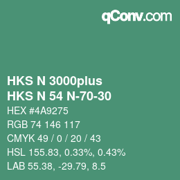 カラーコード: HKS N 3000plus - HKS N 54 N-70-30 | qconv.com