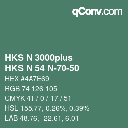 カラーコード: HKS N 3000plus - HKS N 54 N-70-50 | qconv.com