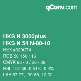 Color code: HKS N 3000plus - HKS N 54 N-80-10 | qconv.com