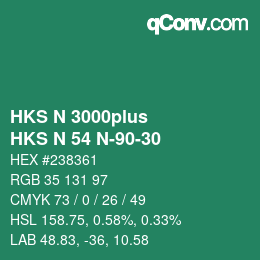 Color code: HKS N 3000plus - HKS N 54 N-90-30 | qconv.com